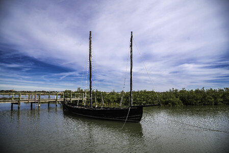 Boat in the Lagoon under the sky