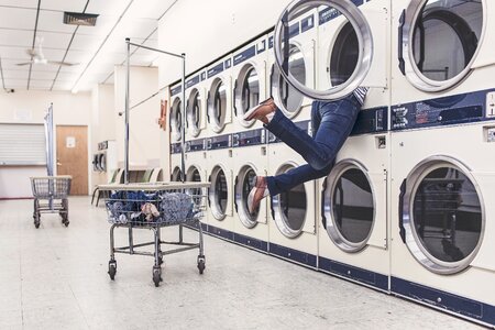 Household laundry shop woman photo