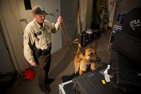 Law enforcement with K-9-1