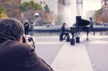 Piano player camera photo