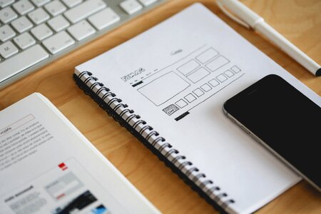 Web Design Layout Sketch photo