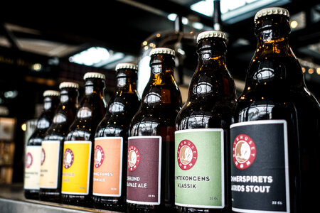Small brewery beer bottles photo
