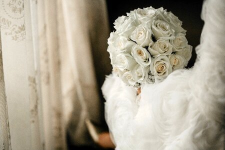 White Flower roses bouquet photo