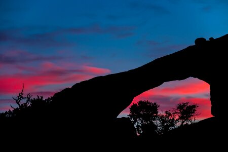 Sunset landscape silhouette photo