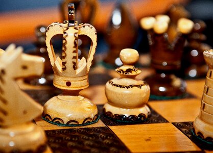 Wooden figures the royal game games photo