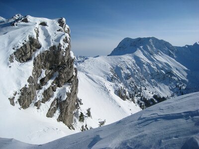Snow mountains wintry