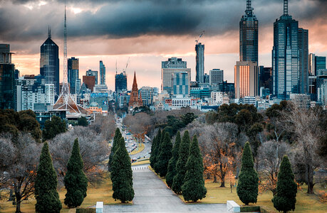 HDR Cityscape and Skyline of Melbourne photo