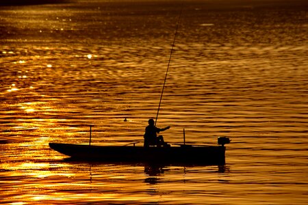 Fisherman fishing fishing boat