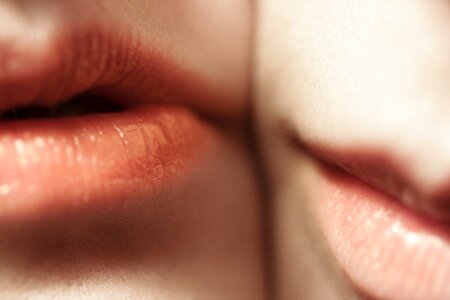 Sensual close lipstick photo