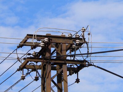 Blue electric cable power distribution unit photo