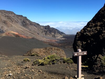 Trail in Haleakala National Park, Maui, Hawaii photo