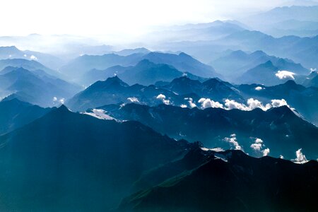 Foggy landscape mountain photo