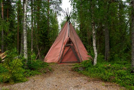 Finland forest tent photo