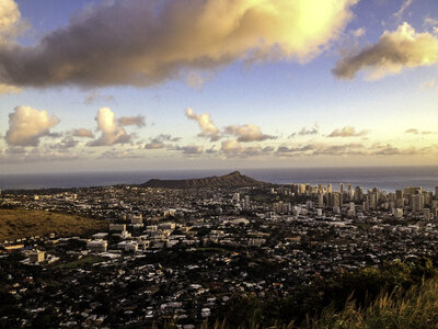 Honolulu under the skies in Hawaii photo