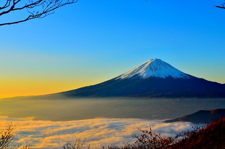 Landscape with clouds and Mount Fuji, Japan photo