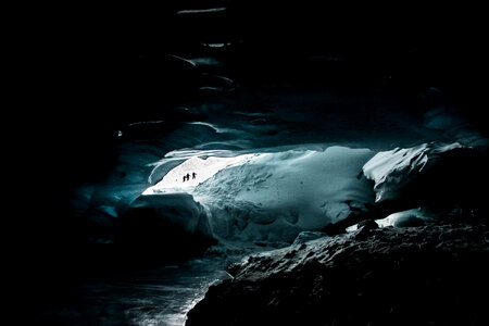 Glacier from a cave in Jasper National Park, Alberta, Canada photo