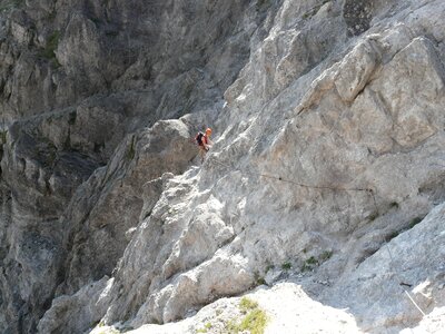 Climber the rope rock photo