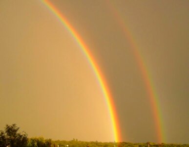 Gold rainbow sky