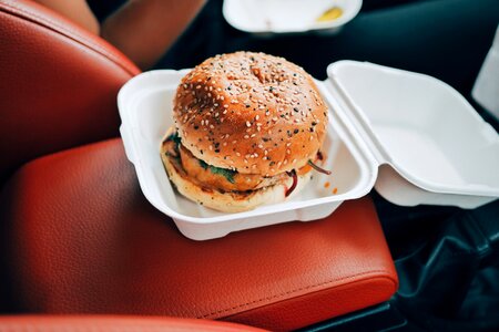 Burger in Car