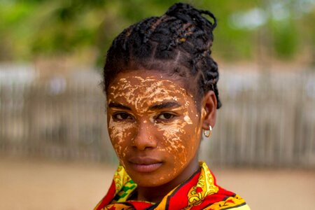 Woman face braids