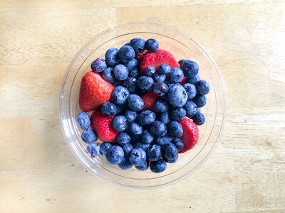 Blueberries and Strawberries photo