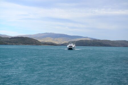 Pehoe Lake and Los Cuernos in the Torres del Paine National Park photo