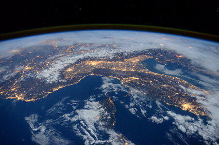 Space Station Flyover of the Mediterranean photo
