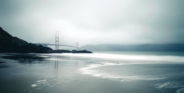 Bridge coast fog photo