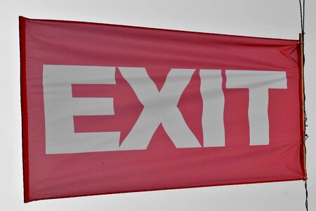 Exit sign flag