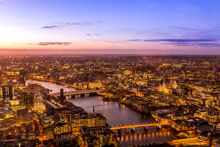 London by Night Aerial View