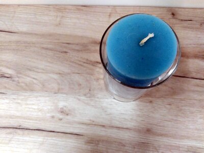 Blue candle cup photo