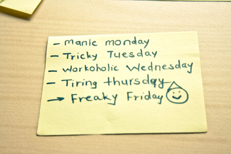 Week Days Sticky Note photo