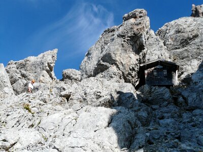 Mountain hut gamsängersteig climbing photo