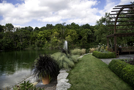 Landscape  by the lake at the gardens