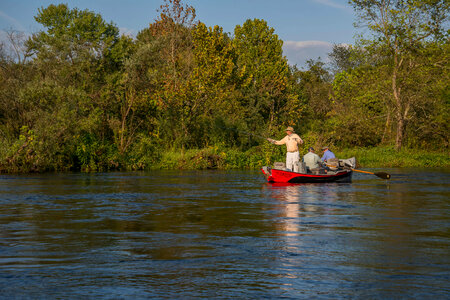 Group fly fishing from drift boat on White River-1 photo