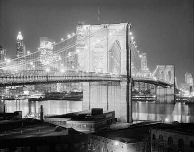 Night evening bridge photo