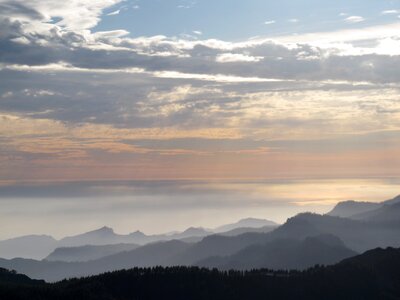 Clouds mountains orange photo