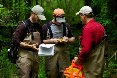 FWS employees surveying and assessing rivers and streams-1