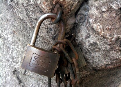 Chain padlock security photo