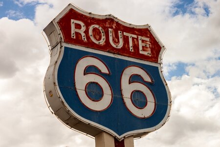 Route 66 Road Sign Neon photo