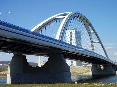 Apollo Bridge Architecture in Bratislava, Slovakia