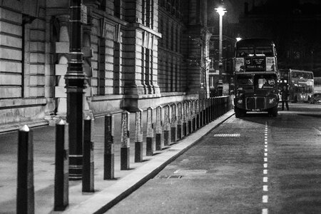 Black and White Vintage London Bus photo