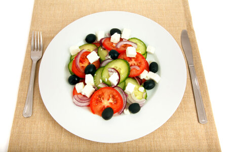 Greek Salad On Plate photo