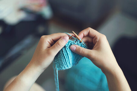 Closeup Look at the Knit Stitch photo