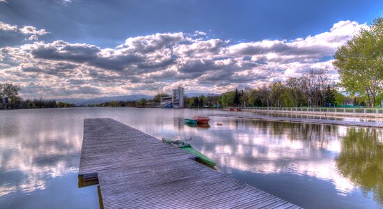 Boat reflection river