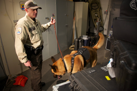 Law enforcement with K-9-1