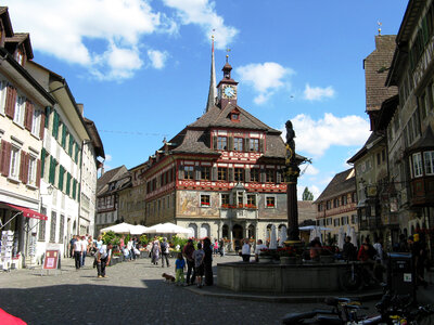 Town Hall building and plaza in Stein am Rhein, Switzerland photo