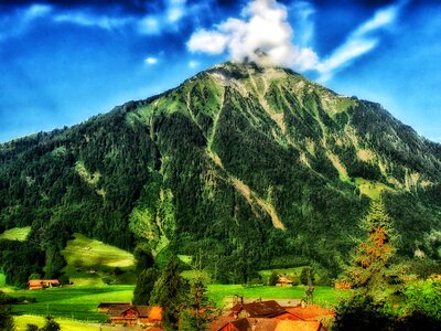 Houses mountains summer