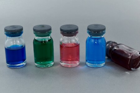 Biochemistry bottles chemicals photo