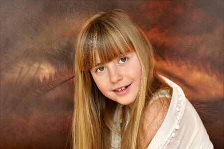 Blond long hair portrait